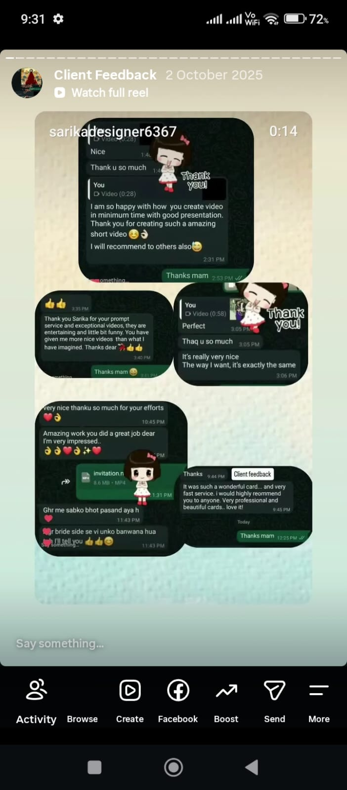 Real sarikainvite client feedback 1